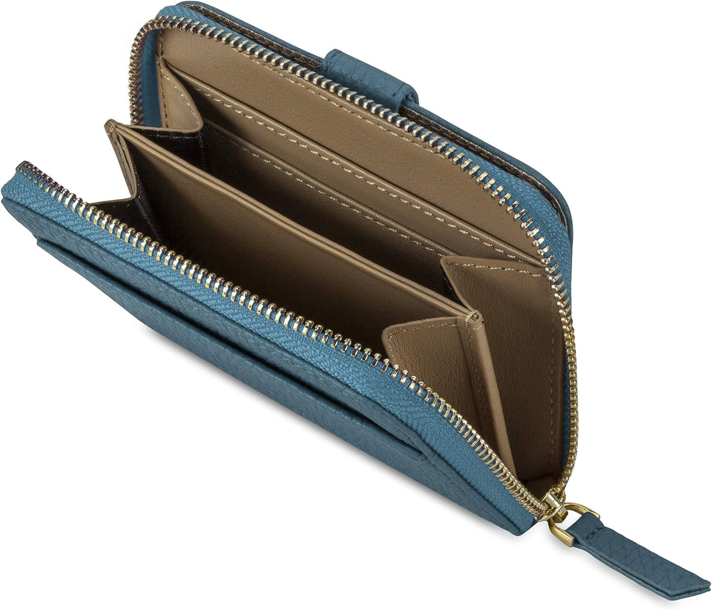 Vaultskin Cartera pequeña para mujer, tarjetero de cuero con bloque...