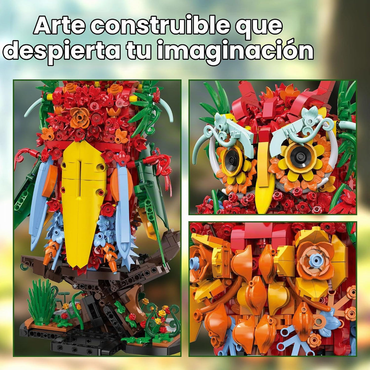 JOJO&amp;Peach Juguetes de construcción de animales de búho de flor...