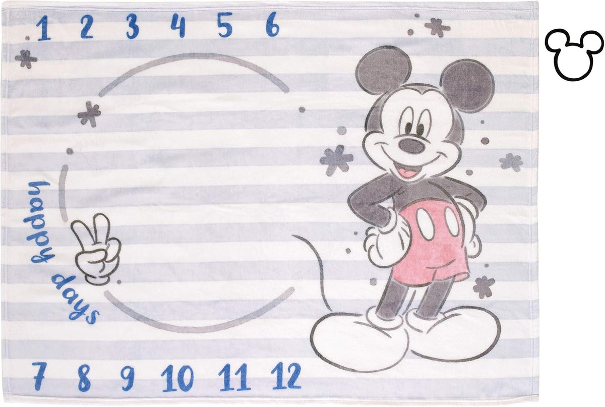 Disney Mickey Mouse Manta de Bebé Super Suave de Hito en Azul Claro...