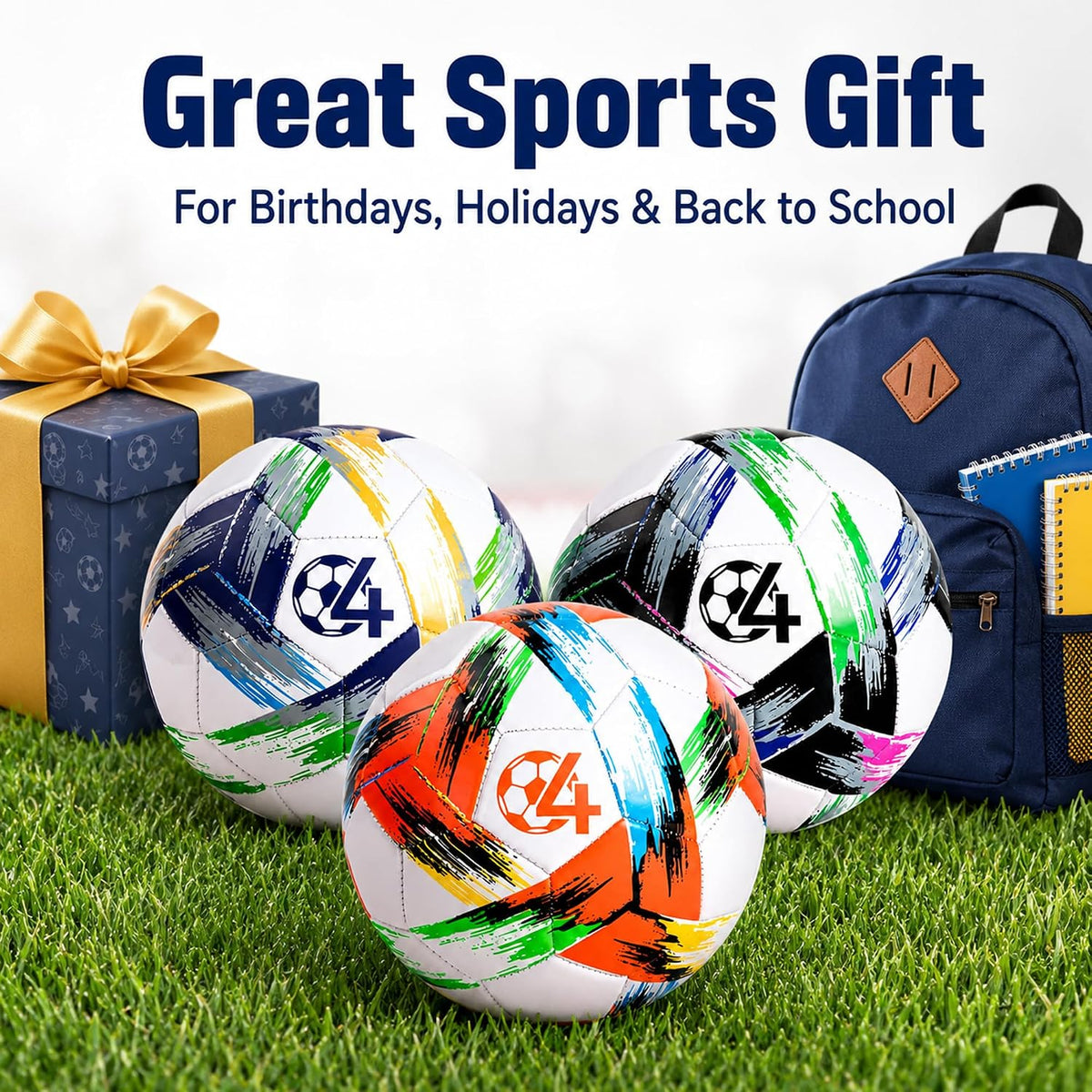 Innotoys Balón de fútbol tamaño 5, tamaño 4, tamaño 3, desinflado,...