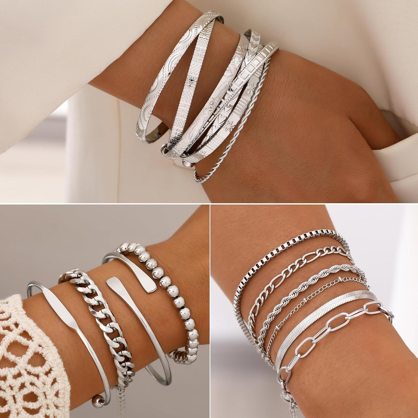 FAXHION Juego de joyas de oro para mujer, 68 piezas, con 7 collares...