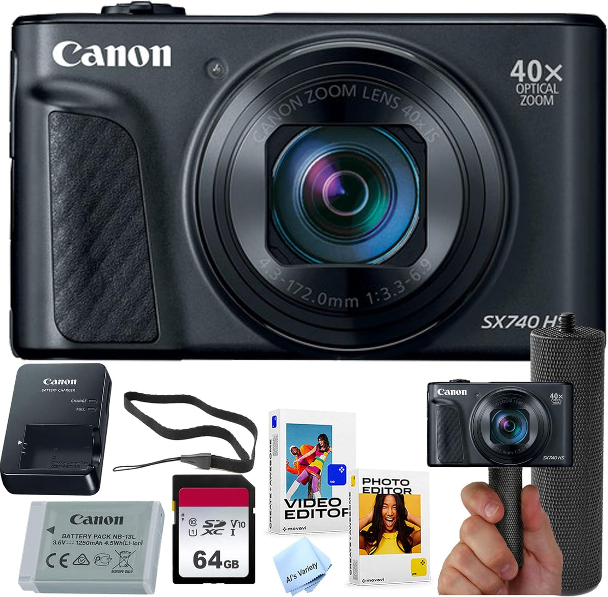Cámara digital Canon Powershot SX740 HS (Negro) + 64GB de memoria +...