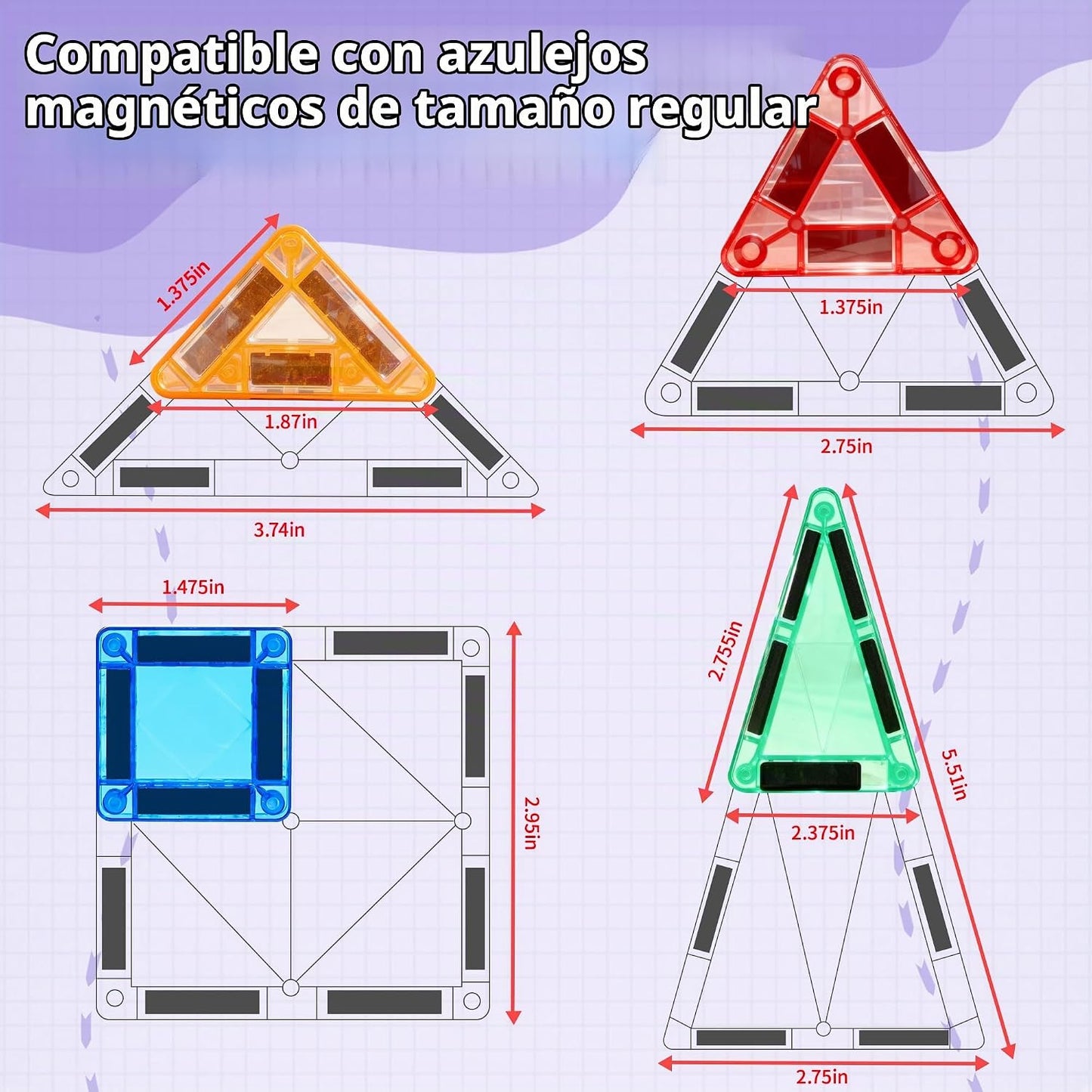 Mruikeny - Mini azulejos magnéticos de viaje para niños pequeños |...