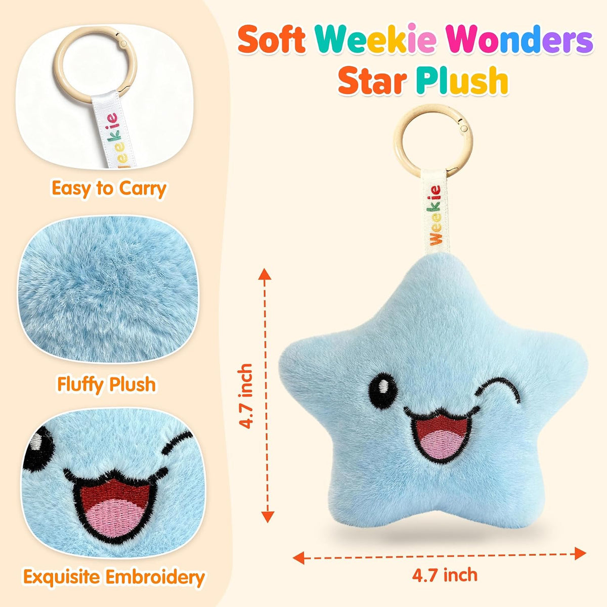 Ausener Weekie Wonders Emotional Star Support - Bolsa de felpa con...