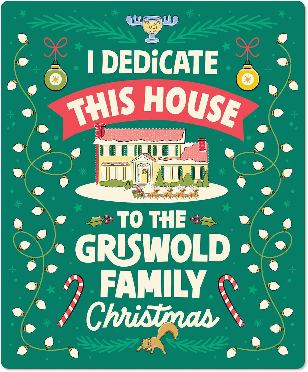 Hallmark Manta navideña familiar Griswold, 50 x 60 pulgadas