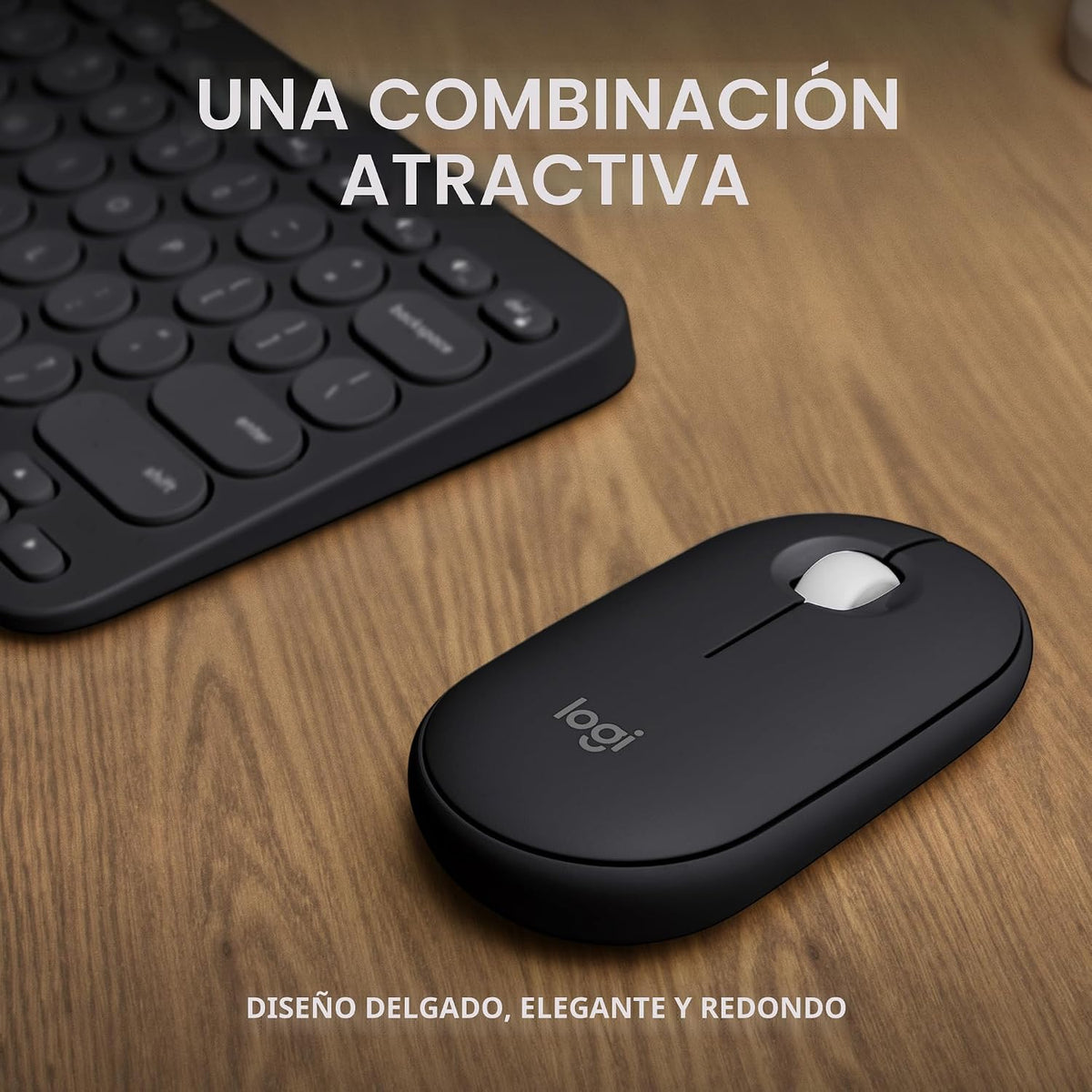 Logitech Pebble 2 Combo de teclado y mouse inalámbricos silenciosos...