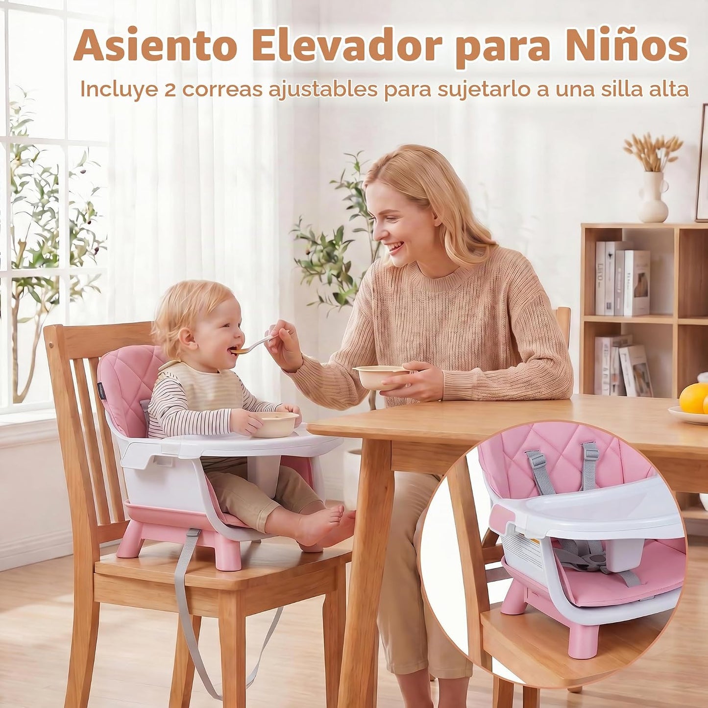 HONEY JOY Silla alta para bebé, silla alta de alimentación converti...