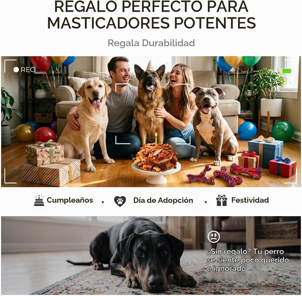 Kseroo - Juguetes indestructibles para perros que mastican agresiva...