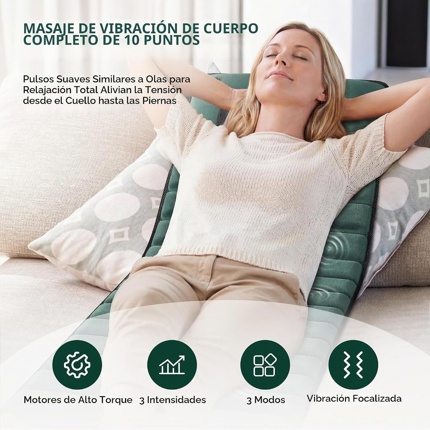 Himouta - Alfombrilla de masaje de cuerpo completo con calor, 10 mo...