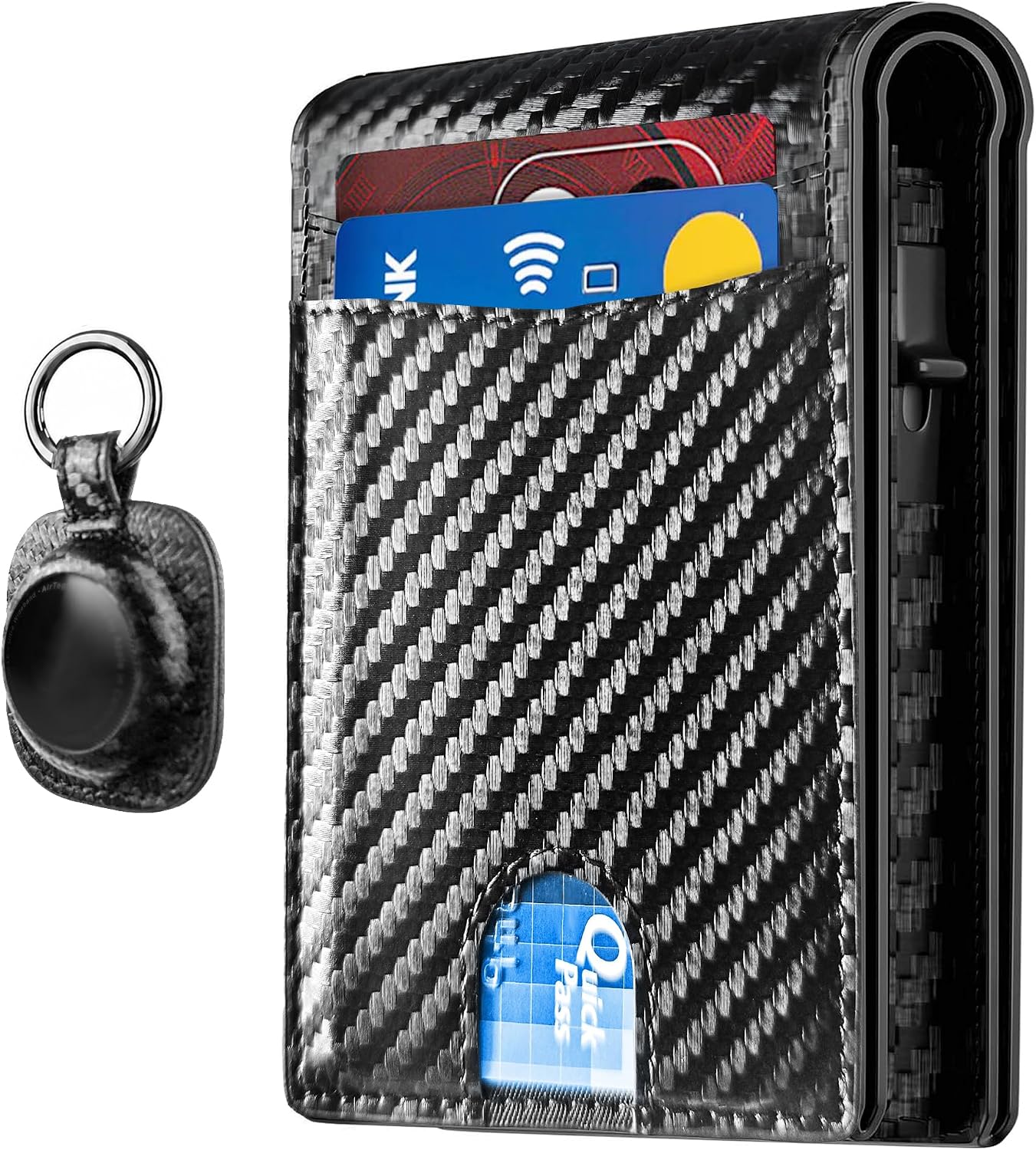 QLD - Cartera minimalista para hombres - Billetera delgada de cuero...