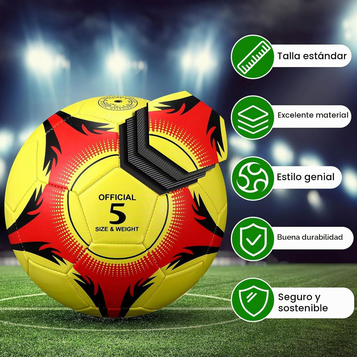 Lunmon 12 pelotas de fútbol a granel con 2 bombas, tamaño oficial,...