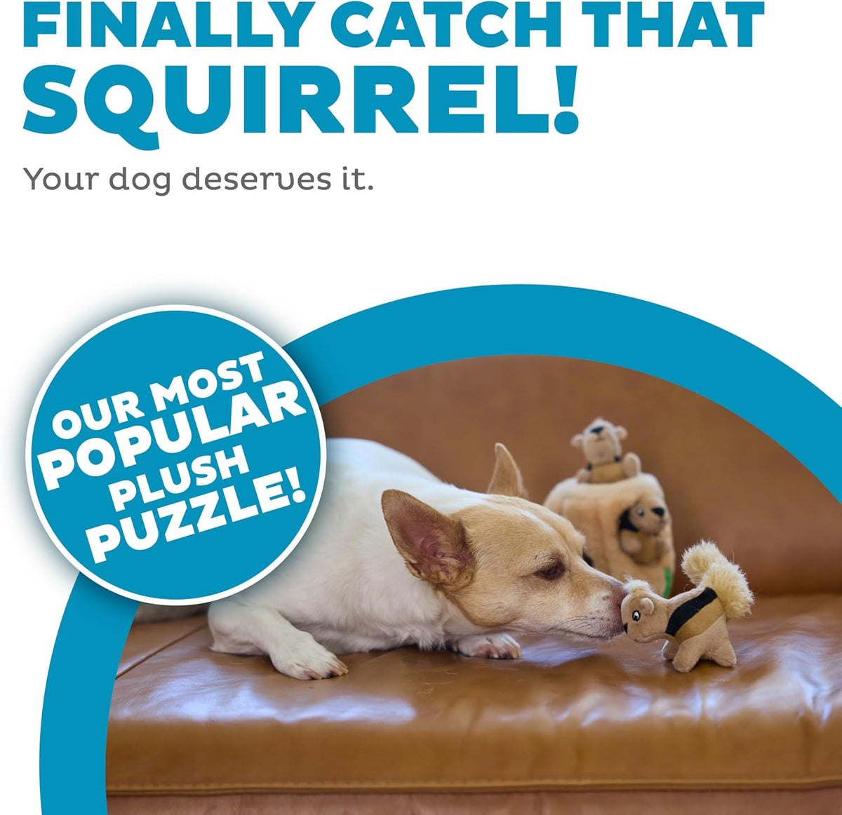 Outward Hound Hide A Squirrel - Rompecabezas de peluche para perro,...