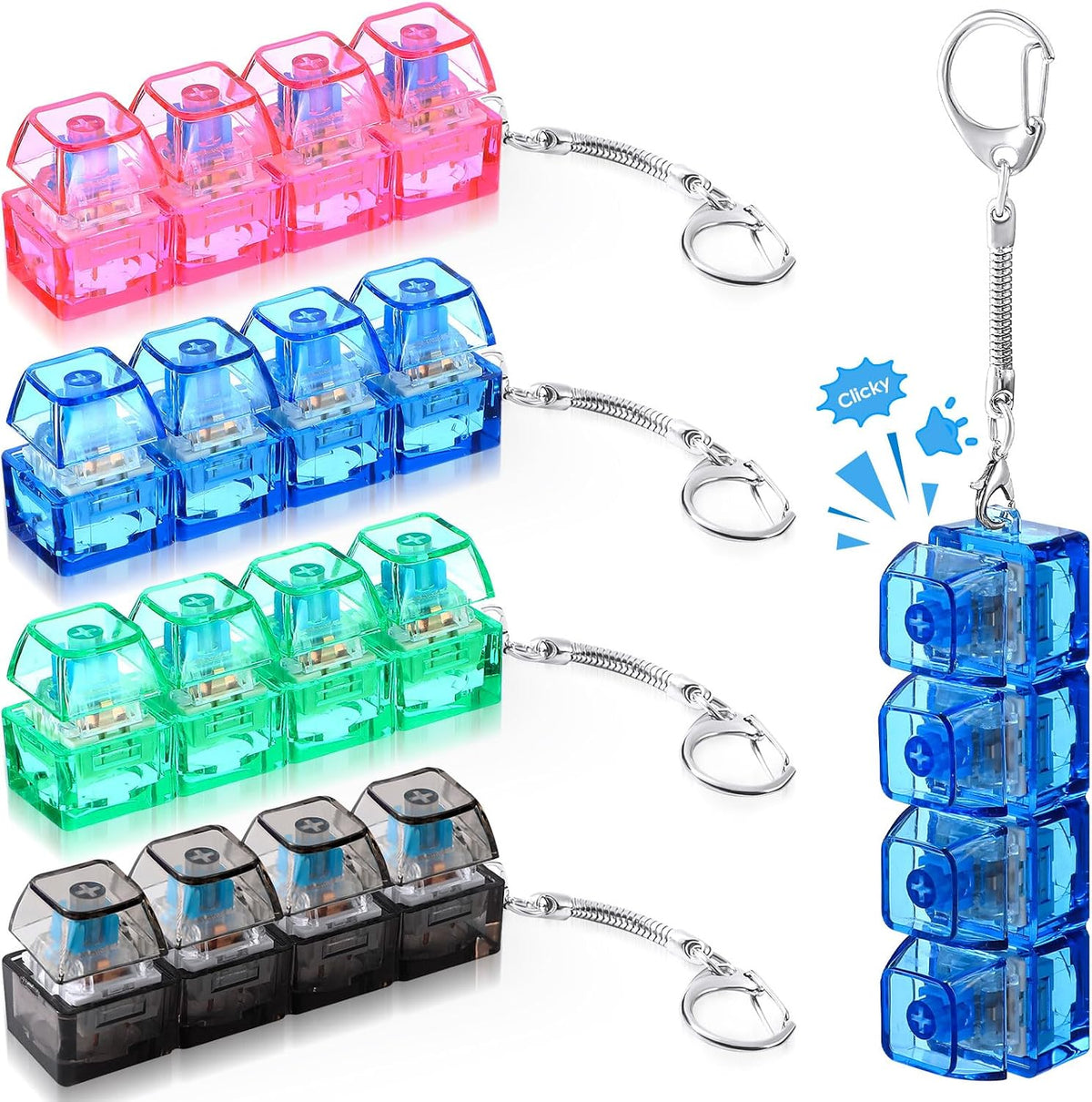 Halloscume 4 Piezas Juguete Fidget de Teclado para Adultos Juguete...