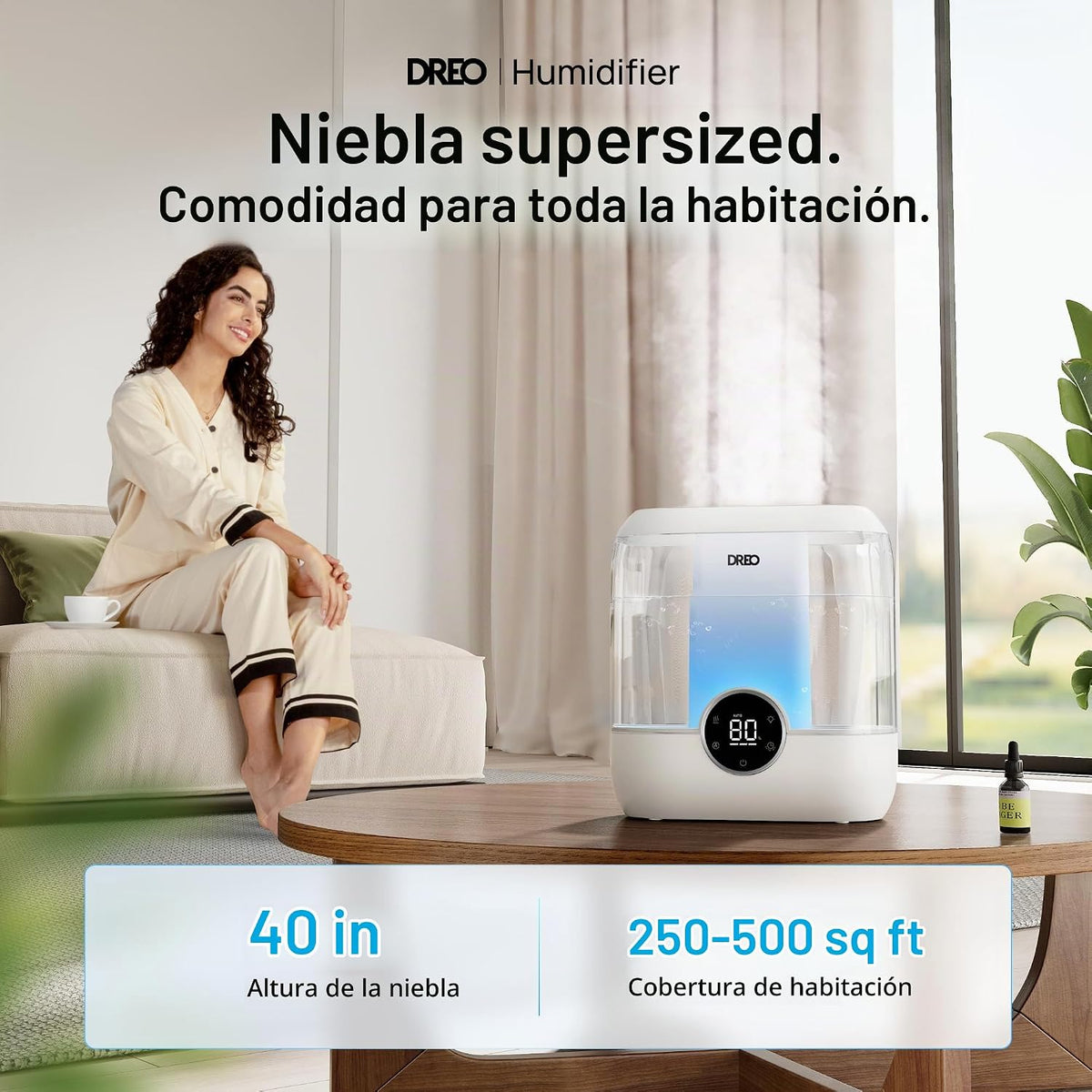 Dreo Humidificadores de llenado superior de 6 L para dormitorio, ti...