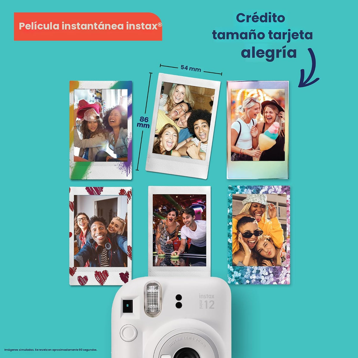Cámara instantánea Fujifilm Instax Mini 12, color verde menta | Exp...
