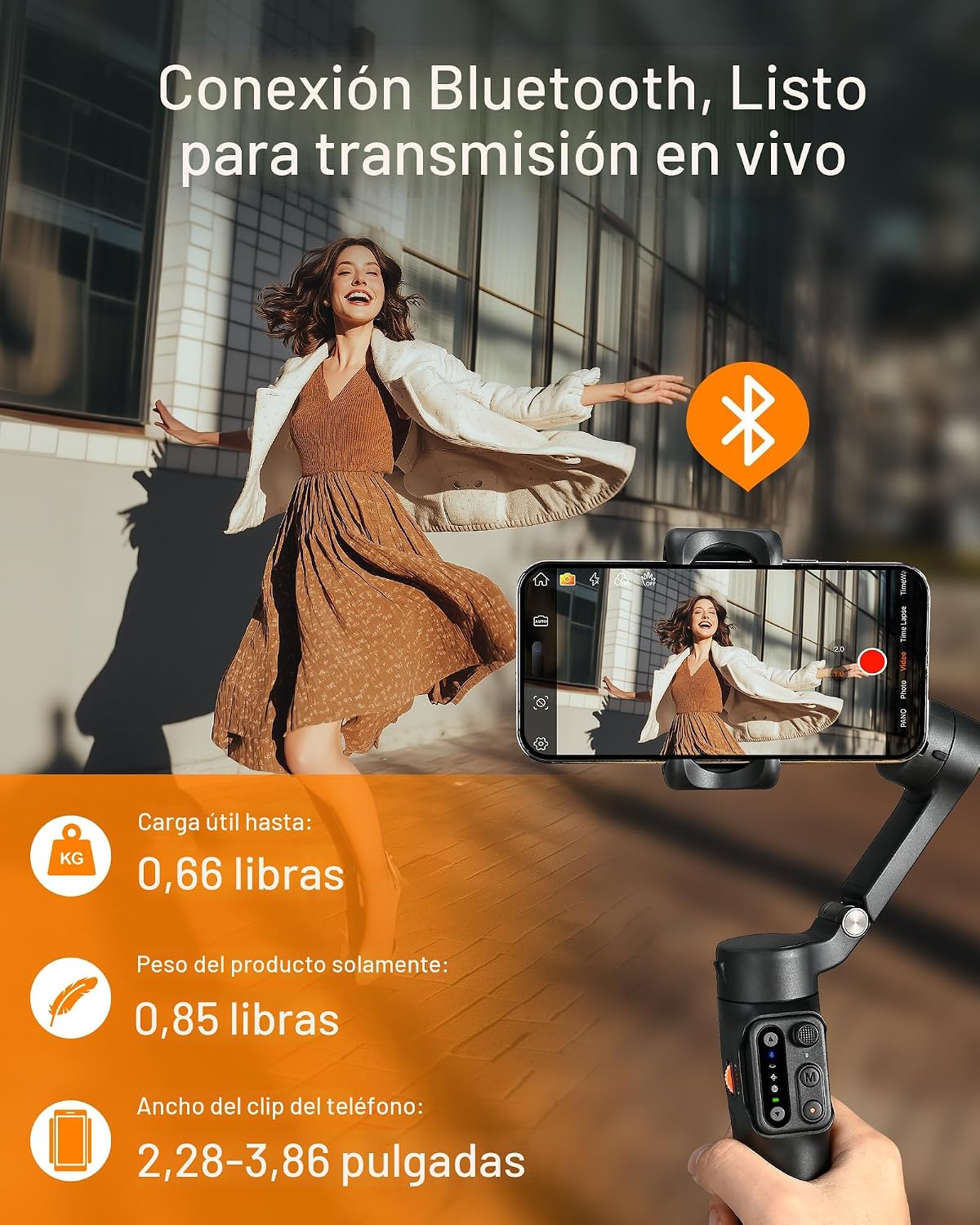 Estabilizador de cardán iSteady X3 SE Plus de hohem para iPhone, ca...