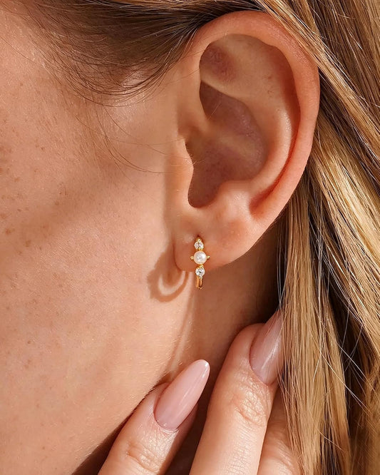 Aretes de ópalo chapados en oro de 14 quilates para mujer, aretes d...