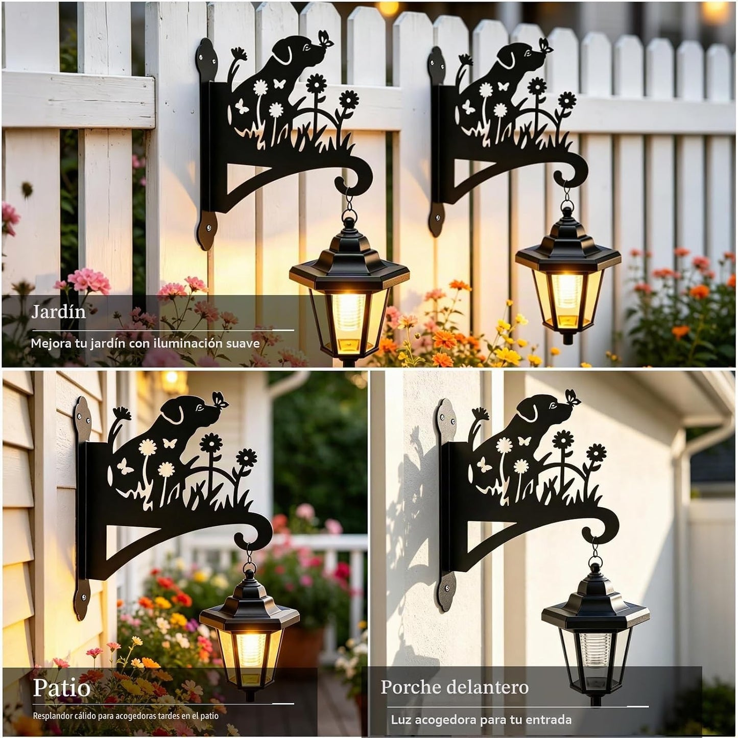 VOOKRY Faroles solares de pared para exteriores, impermeables, paqu...