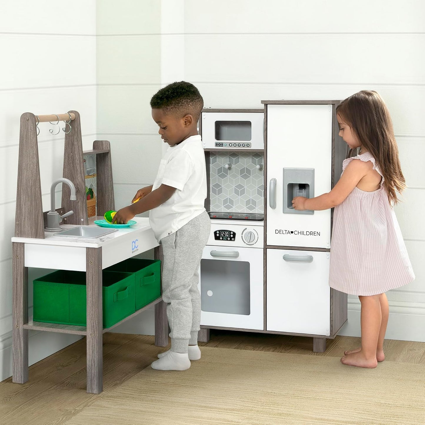 Delta Children - Cocina de juguete de esquina todo en uno Gourmet -...