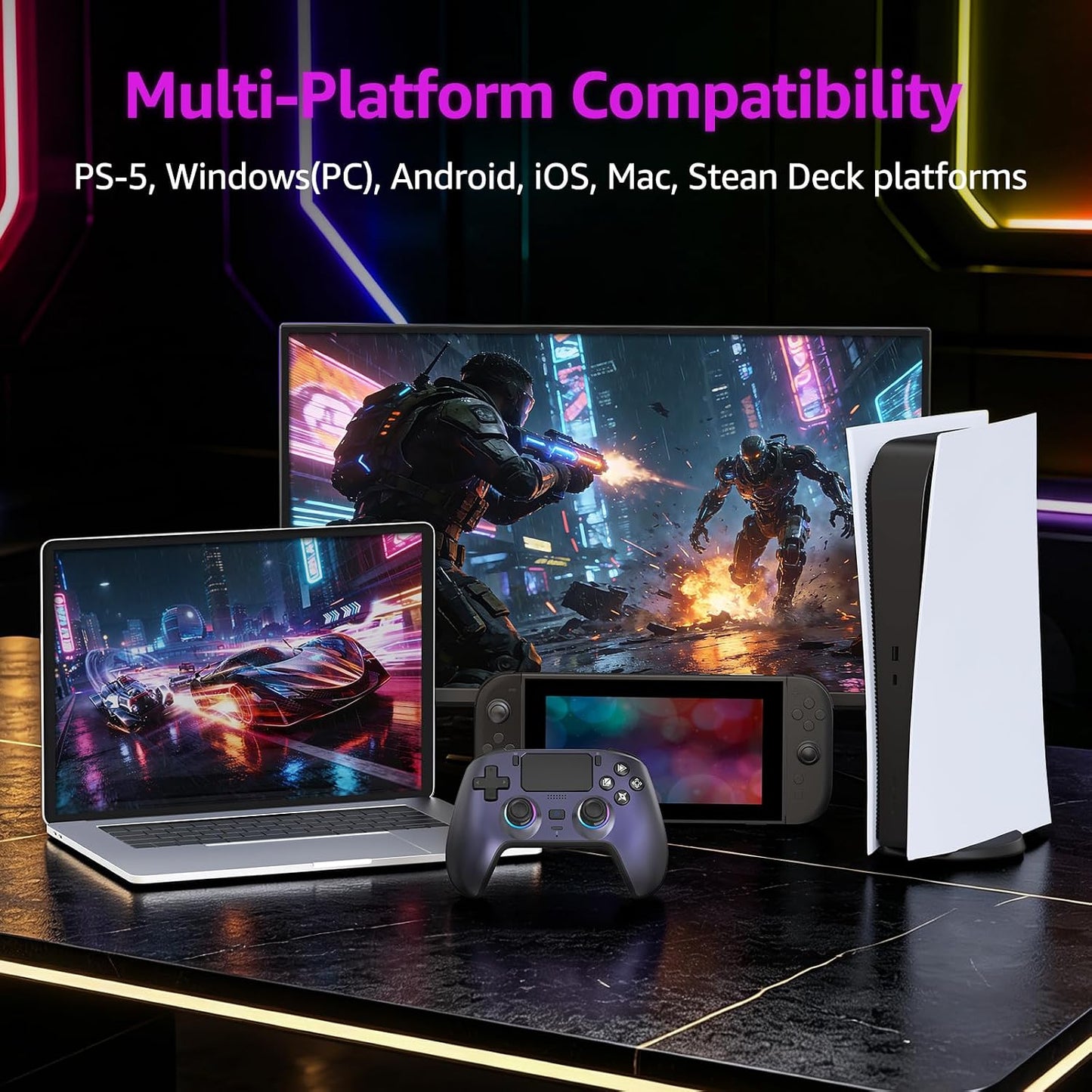 Controlador inalámbrico Akalyptra para PS-5\/PC, controlador de jue...
