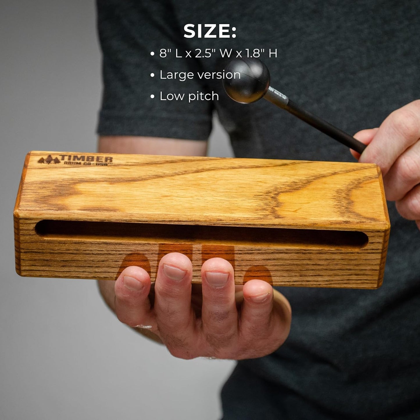 Timber Drum Co. Instrumento musical de percusión Woodblock, 8 pulga...