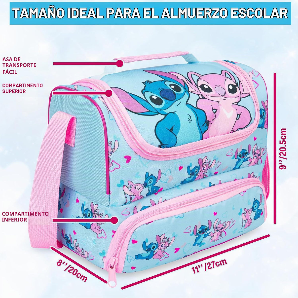 Get Trend Disney Stitch Girls Bolsa de almuerzo aislada para la esc...