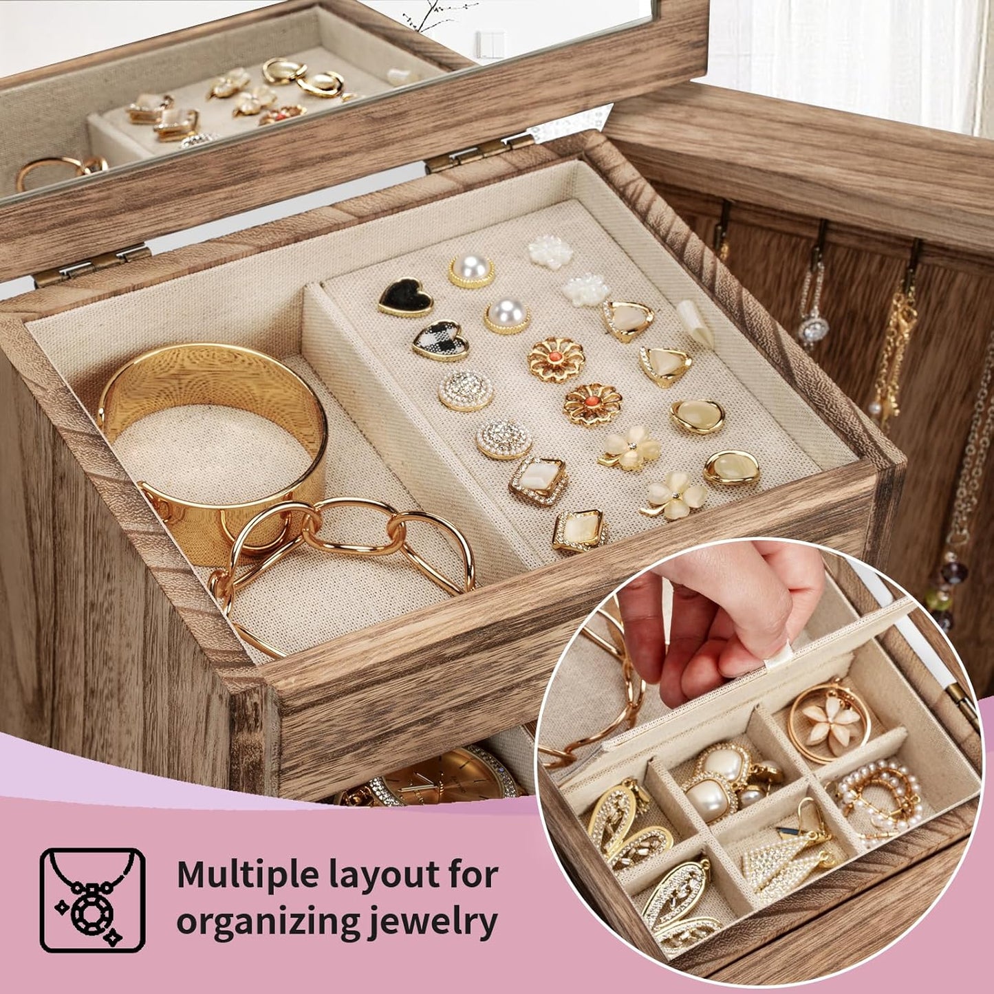 Yoimori - Joyero para mujer, cajas de joyería y organizadores de ma...