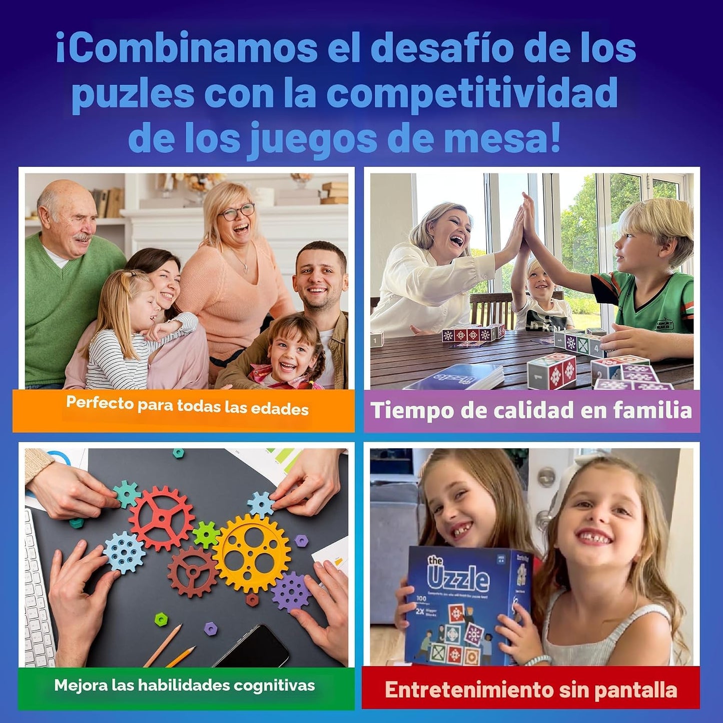 The Uzzle 3.0 Juego de mesa, Juegos de mesa familiares para niños y...