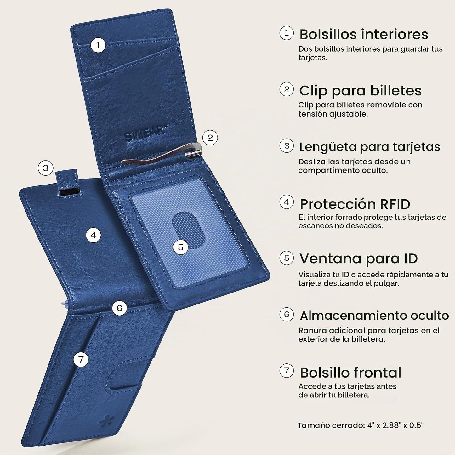 Swear Brands Billetera delgada con clip para dinero, cartera minima...