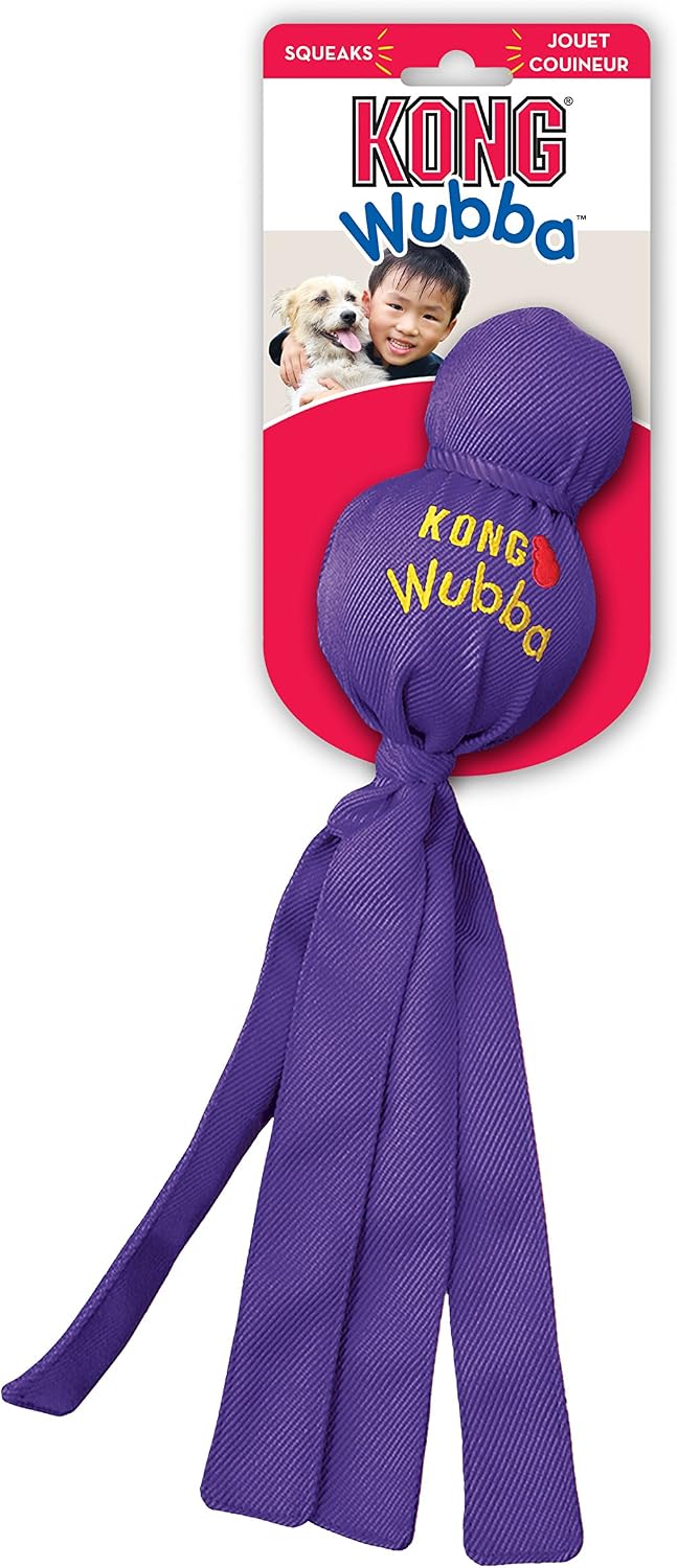 KONG Wubba - Juguete para perros para tirón de guerra y busca - Sum...