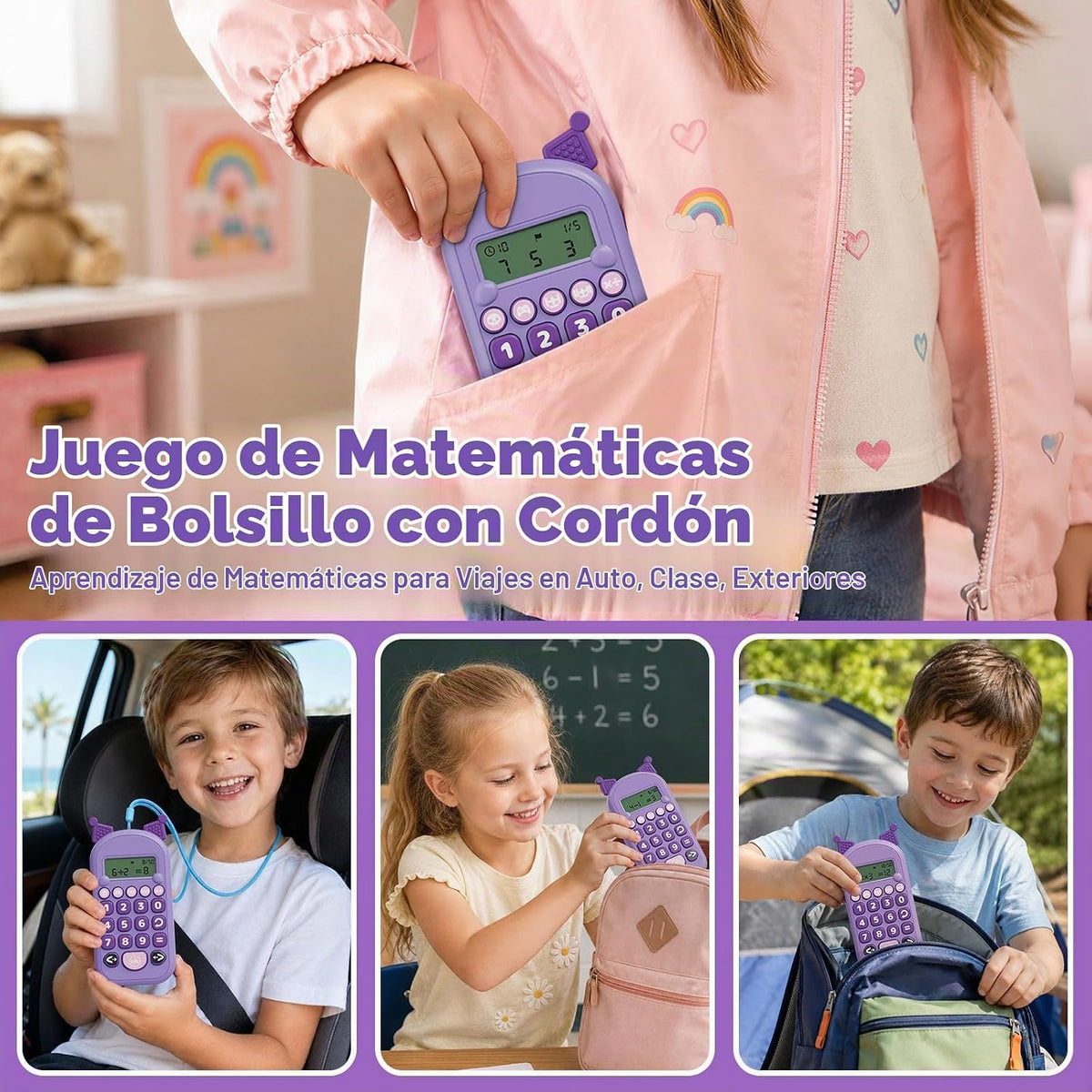 Juegos de Matemáticas para Niños de 3 a 12 Años, Juguete Portátil d...