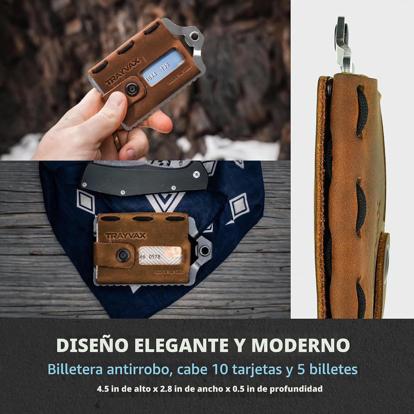 Trayvax Element Wallet, RFID bolsillo frontal para tarjetas de créd...