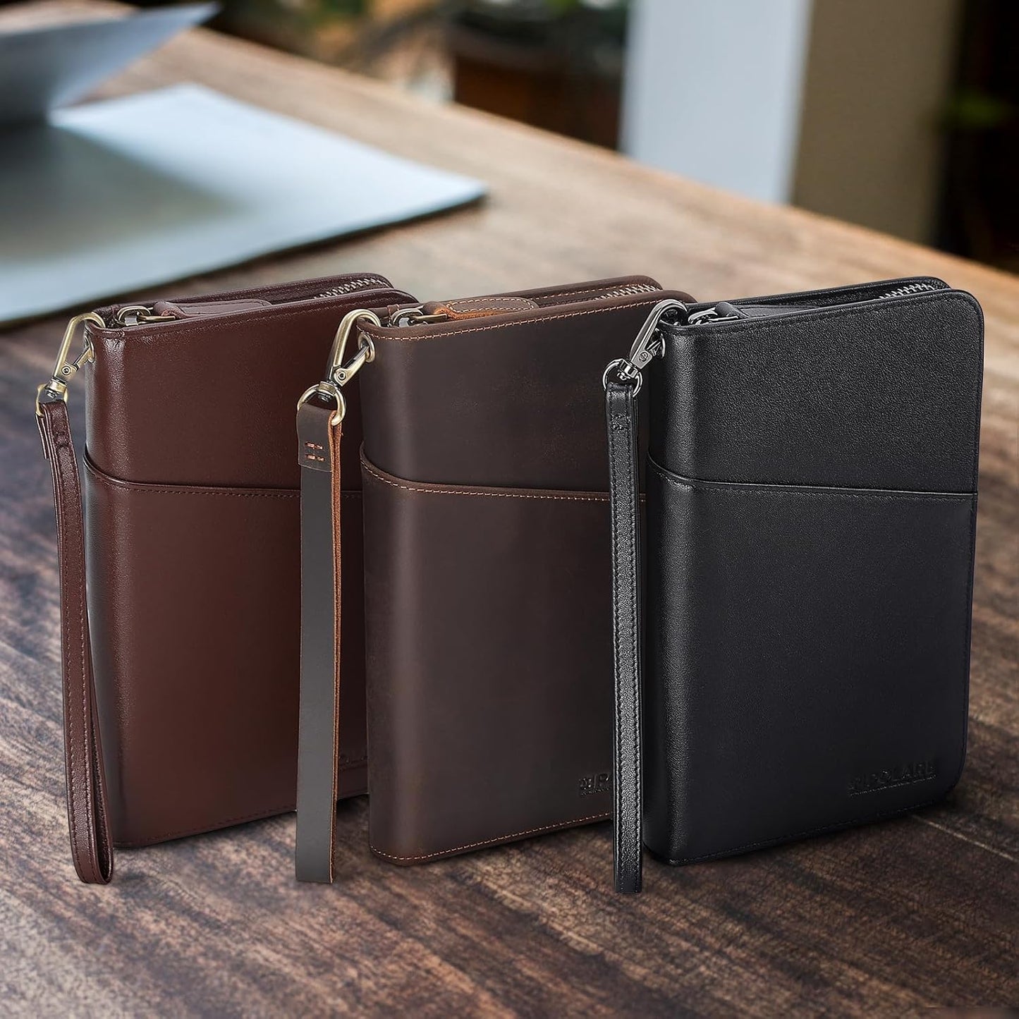 Polare - Funda de piel de grano completo para pasaporte, para hombr...