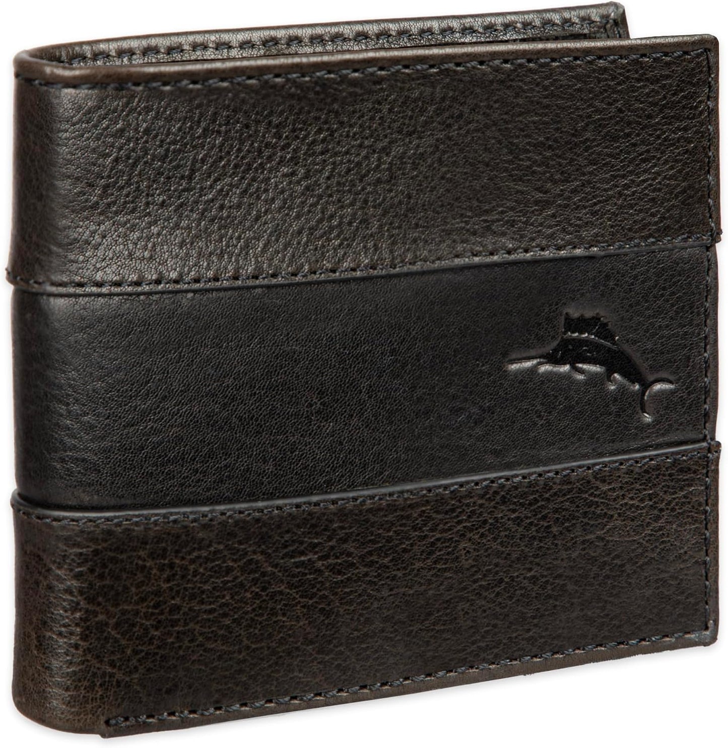 Tommy Bahama Cartera de cuero genuino para hombre con capacidad ext...
