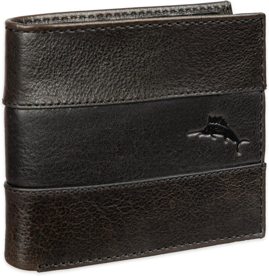 Tommy Bahama Cartera de cuero genuino para hombre con capacidad ext...