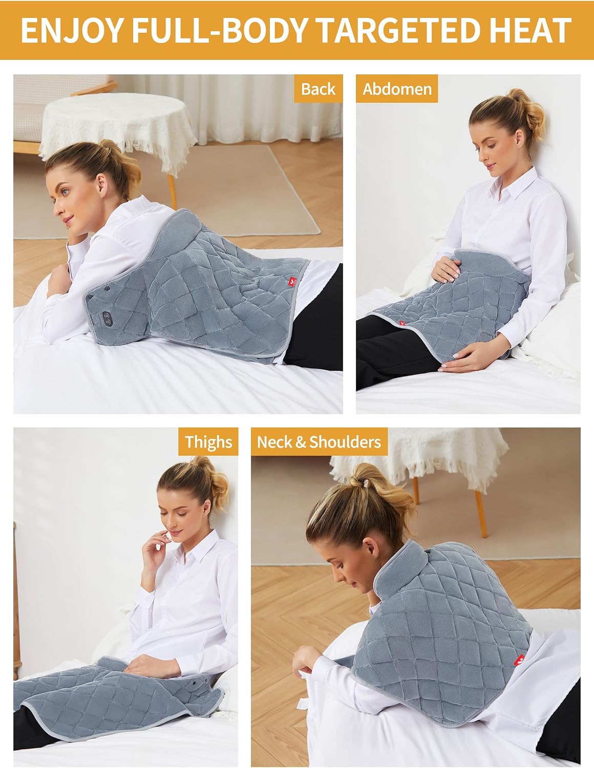 Vofuoti Almohadilla térmica inalámbrica portátil para cuello y homb...