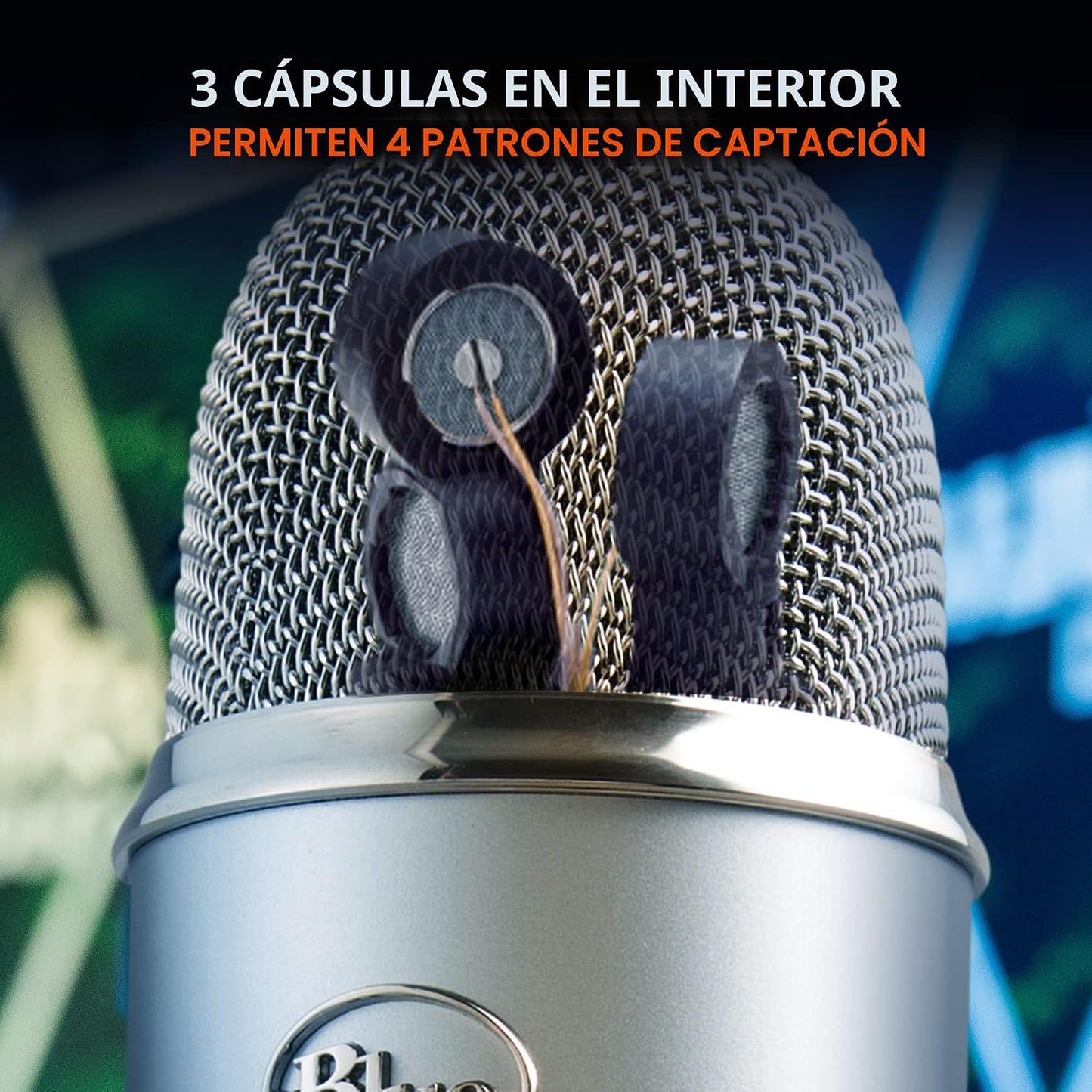 Logitech Creators Blue Yeti - Micrófono USB para juegos, transmisió...