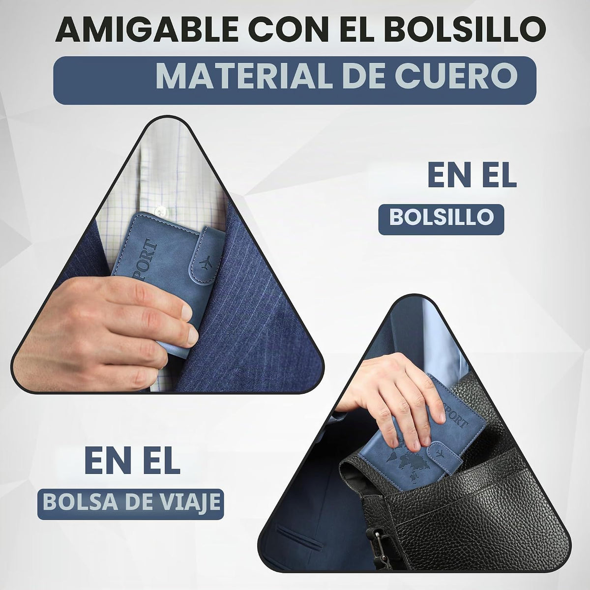 Soporte para pasaporte para artículos esenciales de viaje, funda ti...