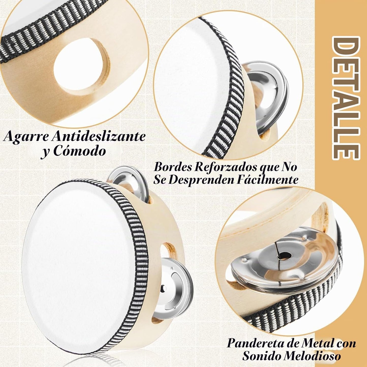 Lukmaa 12 piezas de tambor de pandereta a granel para adultos, inst...