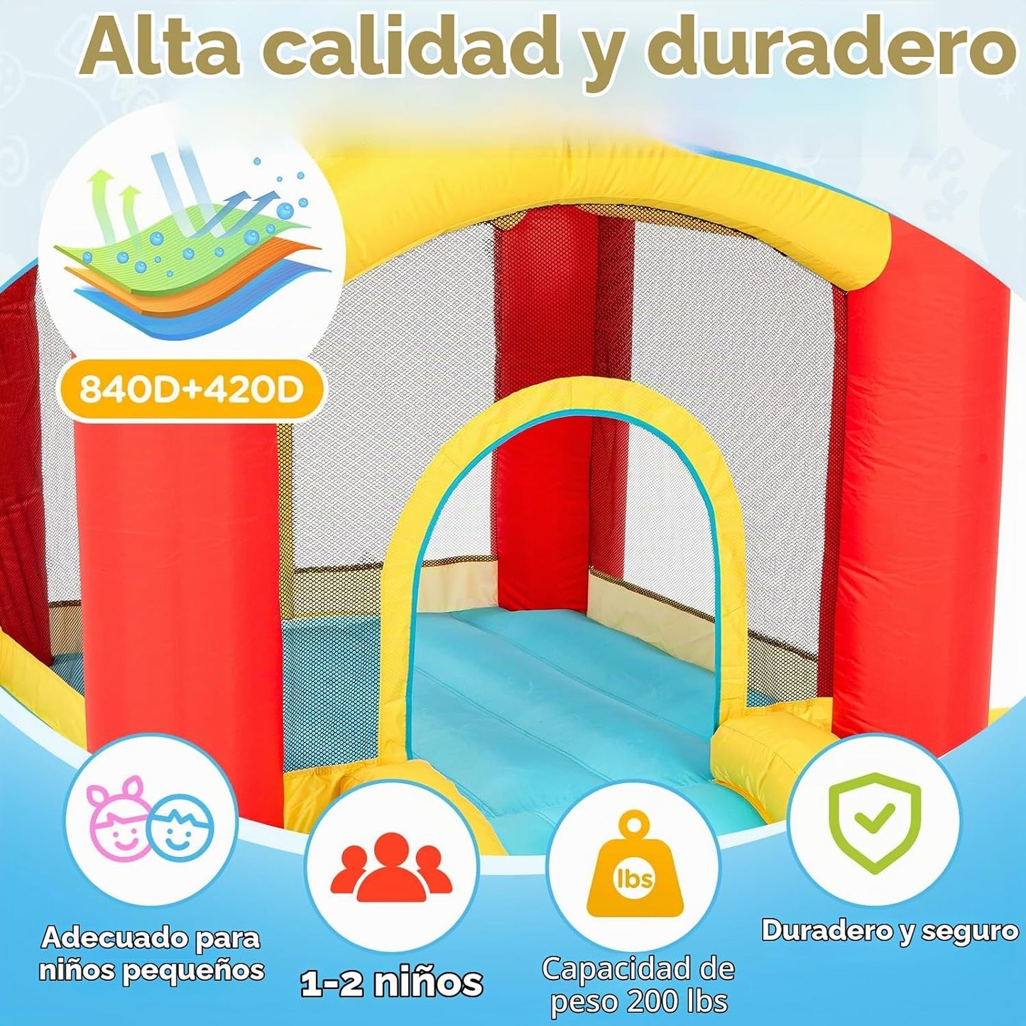 Casa de rebote interior para niños pequeños: pequeño castillo hinch...