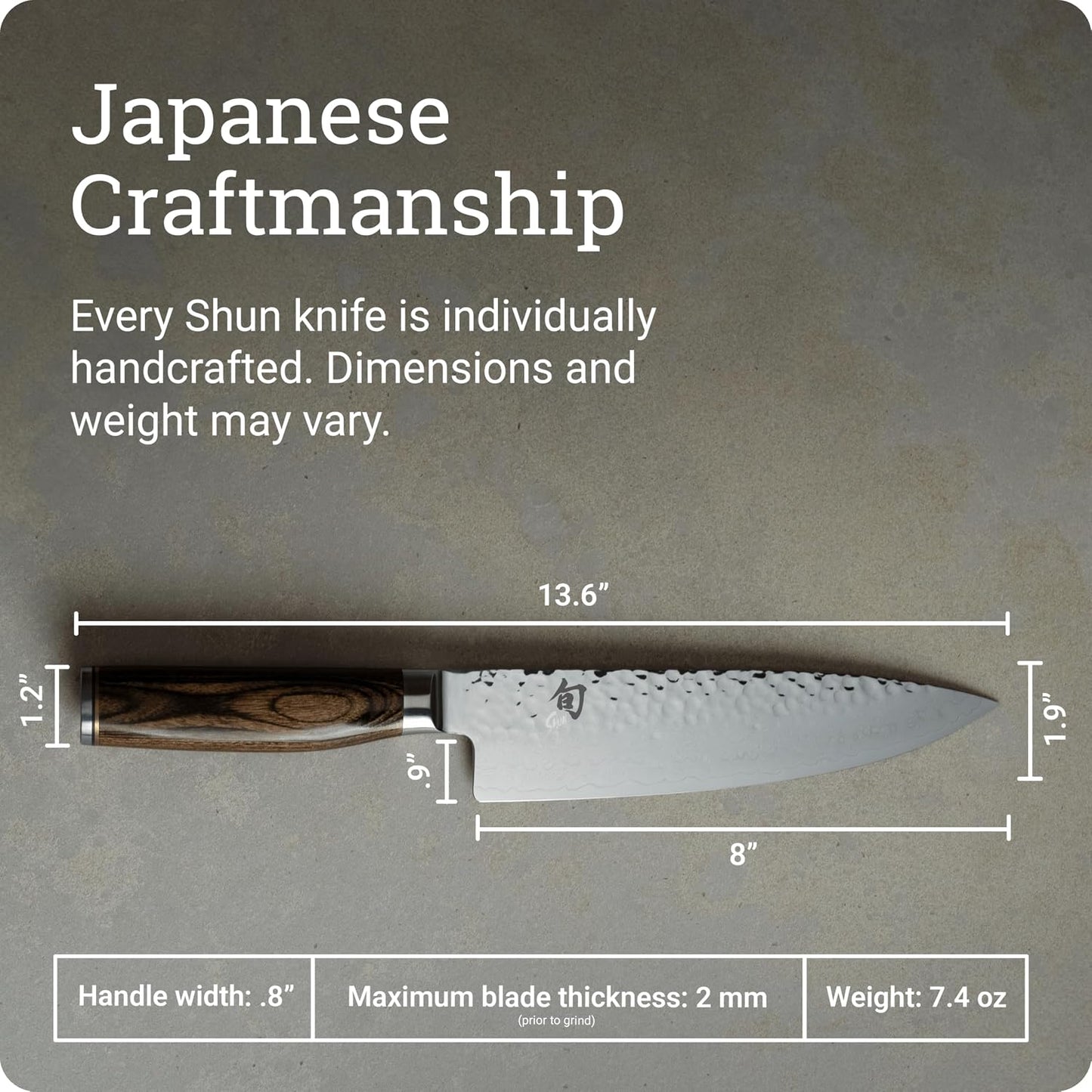 Shun Premier - Cuchillo de chef de 8 pulgadas, cuchillo de cocina j...
