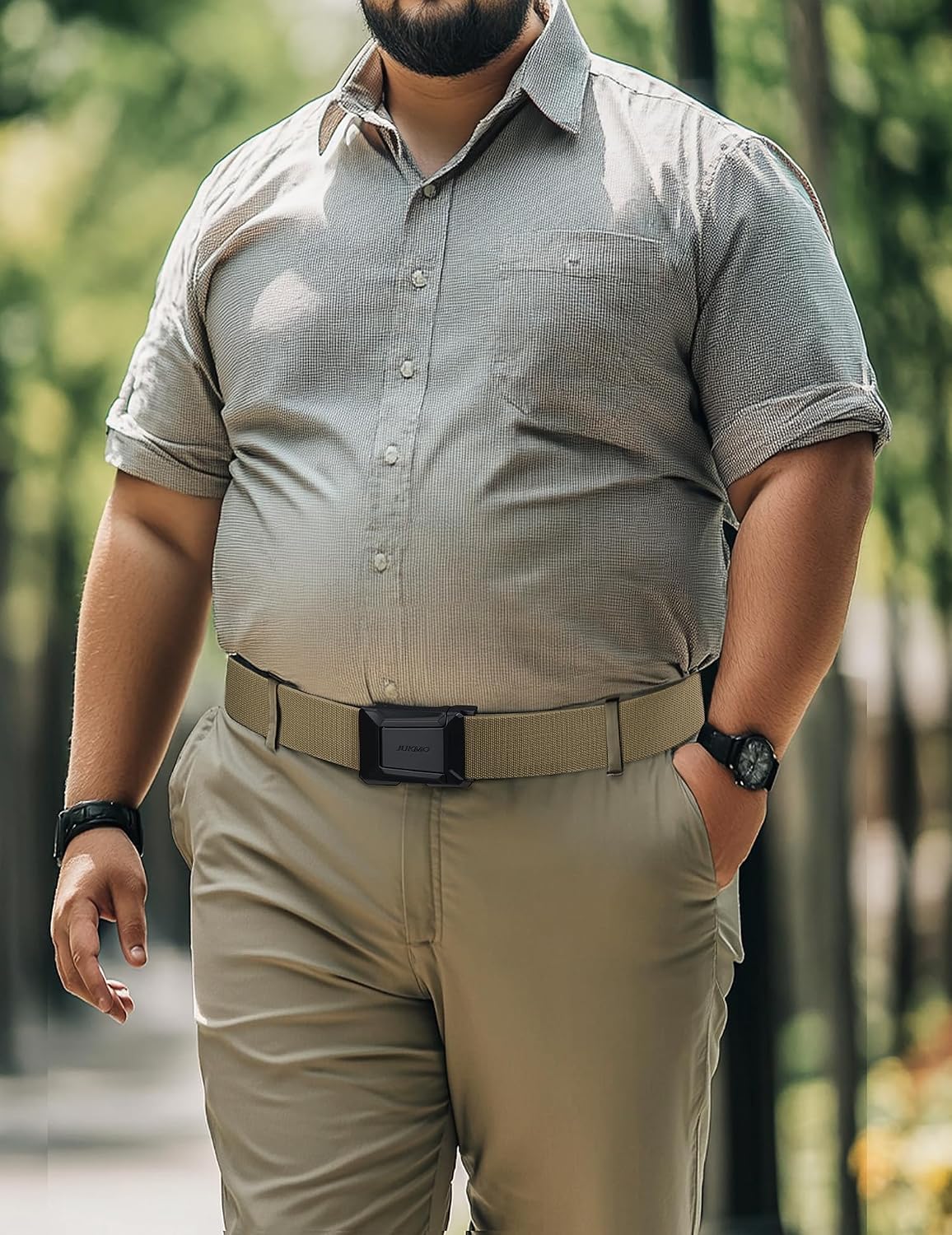 JUKMO - Cinturón táctico elástico para hombres, cinturón rigger mil...