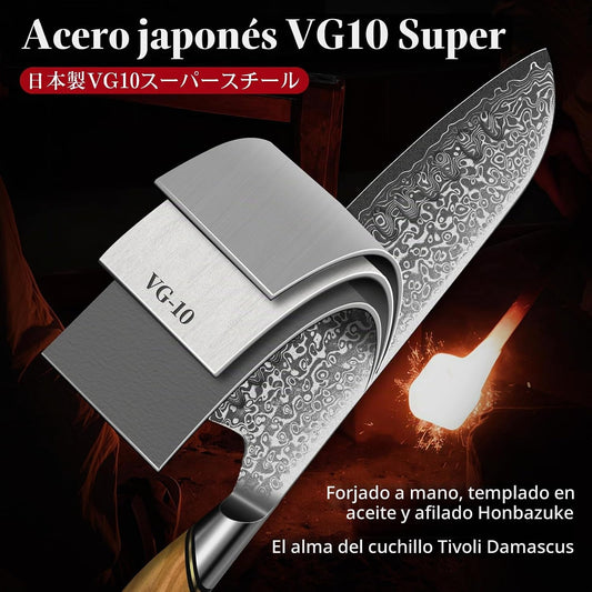 TIVOLI - Juego de cuchillos de cocina de Damasco, juego de 3 cuchil...