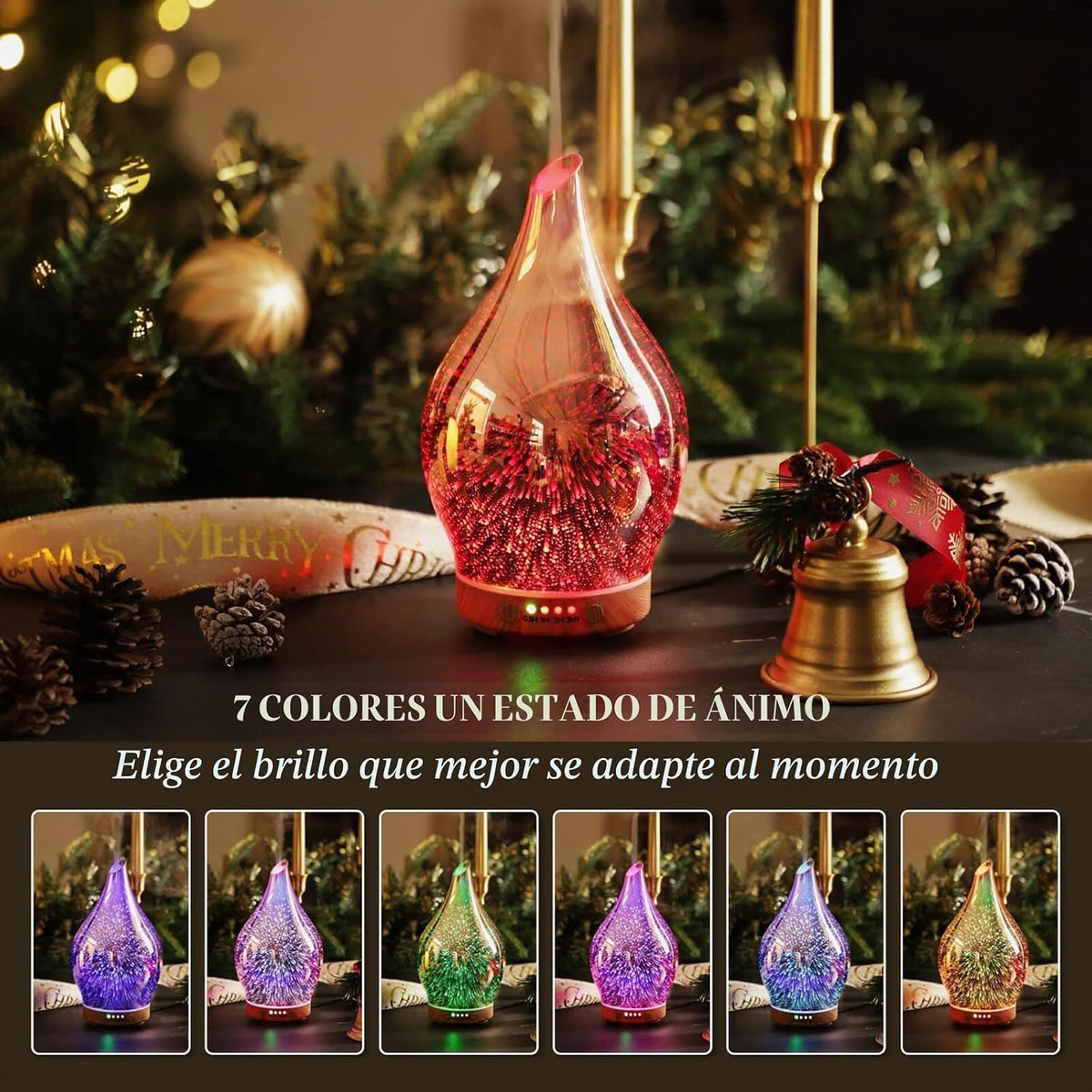 Porseme Difusor de aceite esencial 5.1 fl oz Difusor de cristal hec...