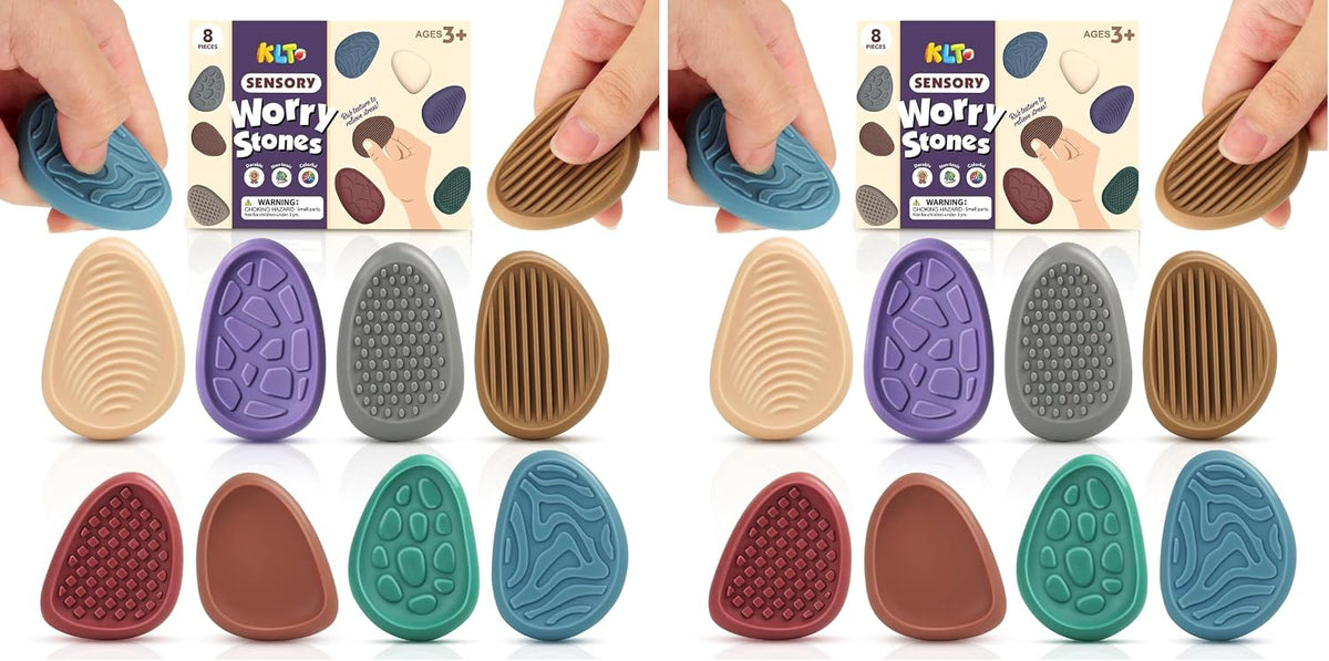 Fidget Toys - Piedra sensorial para adultos: paquete de 16 piedras...