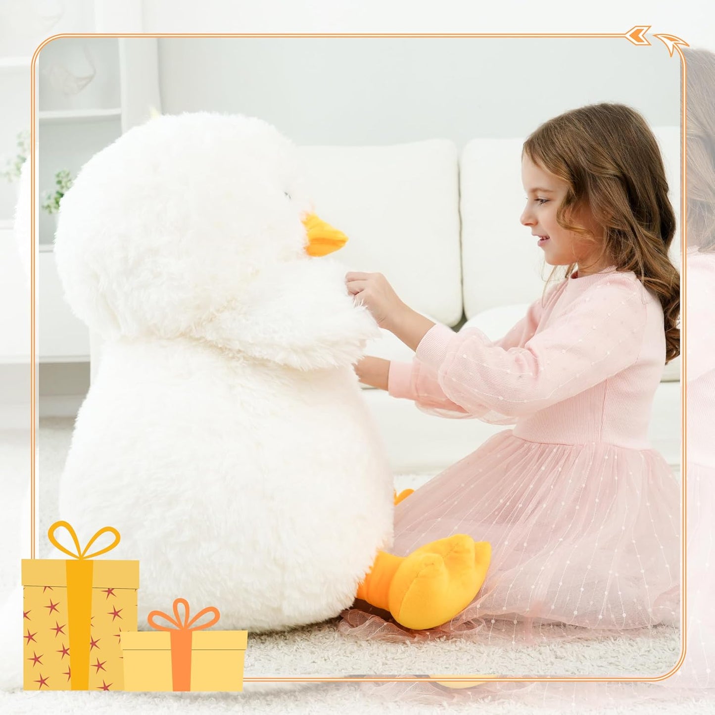 EEYQR Peluche de pato grande, animales de peluche de pato gigante,...