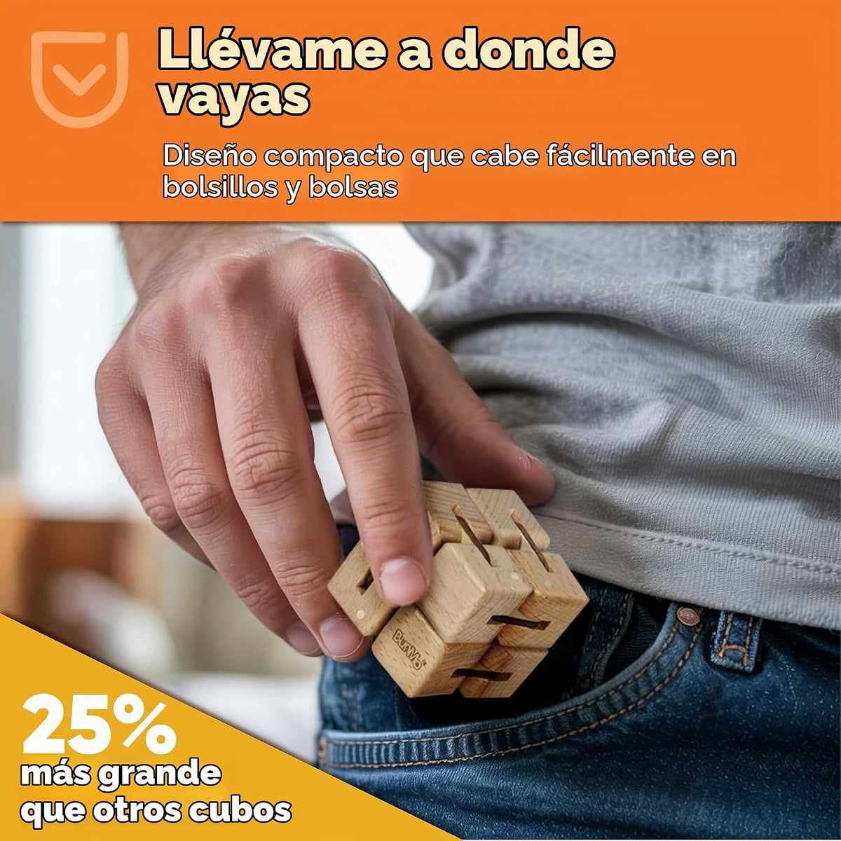 BunMo Cubo de madera para ansiedad \u2013 Cubo infinito de madera d...