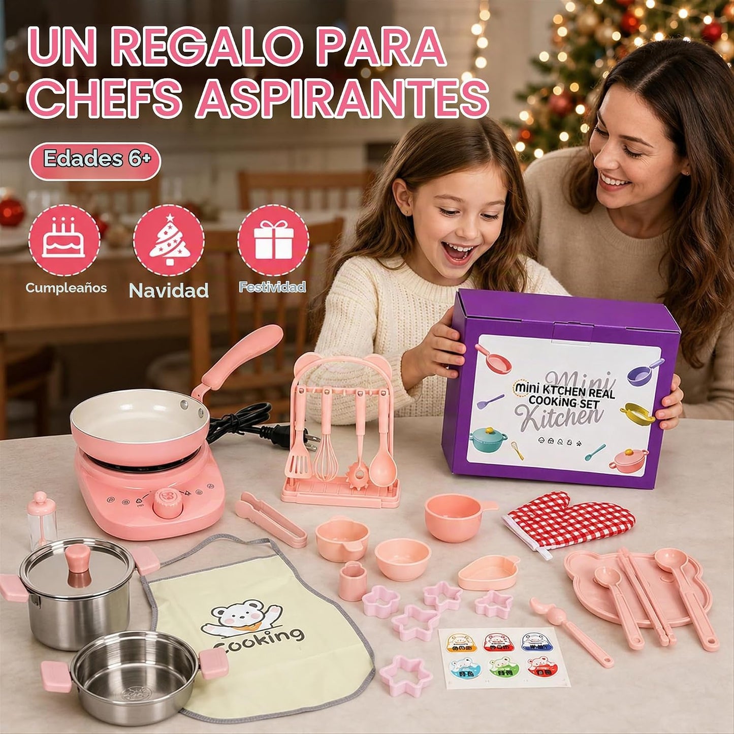 Juego de cocina real para niños, juego de cocina real de 60 piezas...