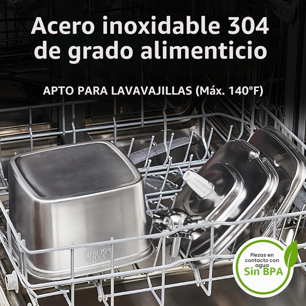 Veken - Filtro de agua para gatos de acero inoxidable ganador del p...
