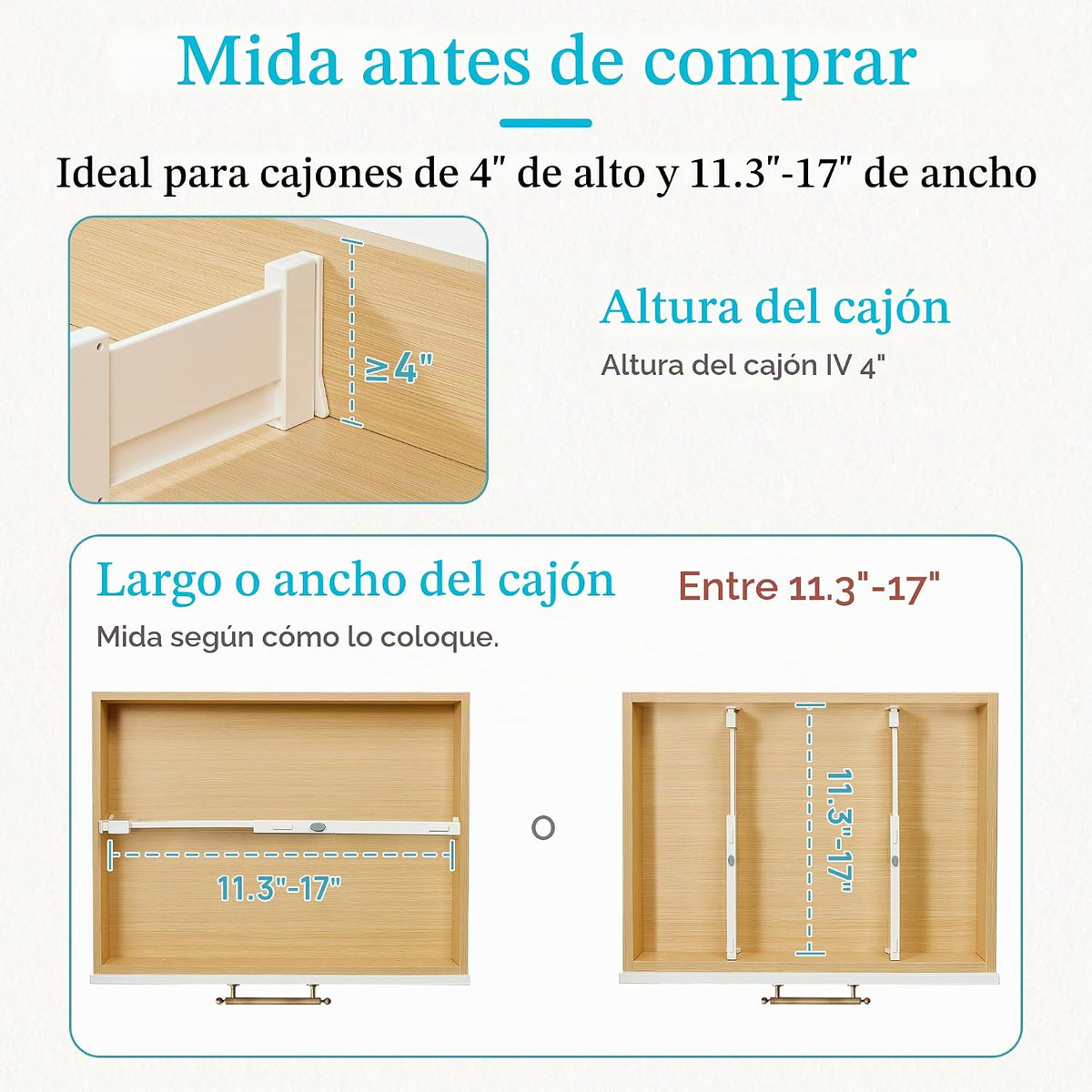 Vtopmart Paquete de 16 Divisores de Cajones para Ropa, 4" de Al...